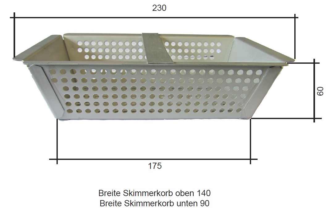 Edelstahl-Skimmerkorb mit Haltgriff